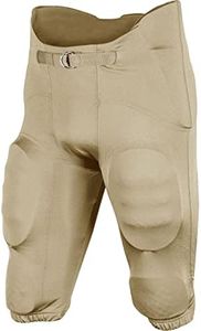 Champro Men's Standard Terminator 2 Integrated Football Pants with Built-in Pads, Vegas Gold, Adult Large