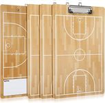 Sabary 3 Pcs Basketball Coaching Clipboard Dry Erase Coaching Board Full and Half Court Basketball Coaching Equipment Referee Marker Boards for Tactic Sports Training