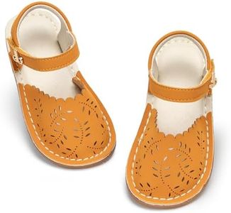 THEE BRON Girls Comfort Sandals Kids Shoes Sandals Filles Sandales(AA552 Toddler,Yellow/7M)