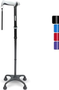 REHAND Quad Cane, Foldable Walking Cane for Men & Women with 4-Pronged Base for Extra Balance & Stability-Adjustable, Lightweight, Collapsible, Walking Stick for Right or Left Handed Seniors & Adults