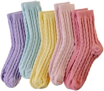 DoSmart Fuzzy Socks For Women Slipper Warm Fluffy Soft Winter Cozy Plush Sleep Cabin Christmas Home Socks, 5 Pairs Candy Color, One Size