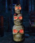 Qeeman Halloween Skull Statues for Garden Decor - Outside Outdoor Decorations Yard Art Figurine for Patio,Balcony,Porch,Lawn Ornaments