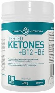 Tested Nutrition Tested Ketones +B12 +B6 | BHB Ketones with Vitamin B12 & Vitamin B6 for Nutrient Metabolization, Performance, Energy | Unflavoured, 180 Servings (420G)