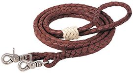 Weaver Leather Round Braided Latigo Roper Rein, Brown, 3/8" x 8'