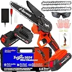 Mini Chainsaw 6 Inch, 2024 Taranzy Rechargeable Super Mini Cordless Chainsaw, Cordless Battery Chainsaw, Handheld Electric Saw, Wood Cutting Tree Trimming