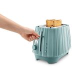 De'Longhi Ballerina Toaster, 2 Slot Toaster, Reheat, 5 Browning Settings, Defrost and Cancel Functions, Pull Crumb Tray, CTD2003.GR, 900W, UK PLUG, Green