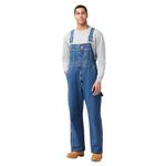 Dickies Men's Denim Bib Overall, Stone Washed Indigo Blue, 34x30