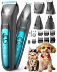 oneisall Silent Dog Clippers for Grooming, LED Light Dog Paw Trimmer Dog Nail Grinder, Rechargeable 2000mAh Dog Grooming Clippers Cordless Dog Hair Trimmer Electric Dog Trimmer for Paw, Nail, Body