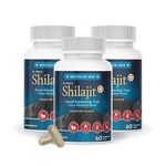 Dr. Klein's Natural Shilajit for Men & Women. 500mg daily dose. 50% Fulvic Acid. Pure Himalayan Shilajit. Ayurvedic Rasayana. Vegetarian & Gluten Free. Made in Canada. 60 Capsules (Pack of 3)