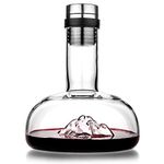 Luxbe - Wine Decanter Aerator 54-Ounces - Crystal Glass - Lead Free - Premium Carafe with Accessories for Red Wine Decanting