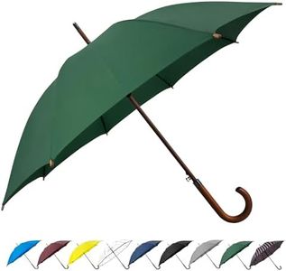 SoulRain 48" Arc Classic Wood Handle Umbrella Auto Open Windproof clear Unbreakable Stick Rain Umbrella (Green)