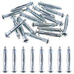 M5 x 58 Heavy Duty Metal Zinc Plated Steel Molly Bolt (Pack of 25) Hollow Drive Wall Anchor Screws Set for Drywall Plaster Wall Dry Plasterboard Tile Block Gypsum Board (58mm Long) M5x58