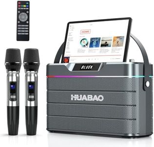 Karaoke Machine - 100W Bluetooth Speaker with Super Bass, 2 Wireless Microphones, Portable PA System with LED Lights, TWS Pairing, Bass/Treble/Echo Adjustment, Professional Loudspeaker