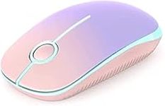 Wireless Mouse, Vssoplor 2.4G Slim Portable Computer Mice with Nano Receiver for Notebook, PC, Laptop, Computer (Pink to Purple)