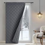 NICETOWN Single Thermal Door Curtain - Cold Insulated Door Screen Never Falling Down for Kitchen and Living Room, Pet Friendly, Waterproof, Windproof, 86 x 208 cm, Grey