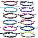 FROG SAC 12 VSCO Bracelets for Teen Girls, VISCO Girl Braided Friendship Bracelets for Women and Men, VSCO Girl Stuff, Boho Woven Rope String Bracelets for Teens, Friendship Bracelet Pack (Flat)