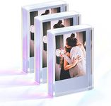 Janaden Instax Mini Photo Frames, 2x3 inch Polaroid Picture Frame, Iridescent Acrylic Small Picture Frames for Desktop & Tabletop, Mini Instant Little Photo Frames for Fujifilm & Polaroid Film