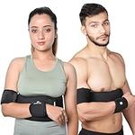 Wonder Care-Left Right Shoulder Immobilizer Arm Sling Elastic Brace for Clavicle Collar Bone Dislocation Subluxation Shoulder stabilizer Compression Brace After Rotator Cuff Surgery-Black Size-4