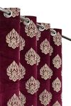 Panipat Textile Curtain Heavy Velvet Fabric Luxury Looks Royal Dmass Design Room Darkening Curtains Window for 5 Feet, Wine, Pack of 4 Pieces