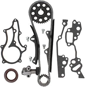 NEW TK10120 (96 Links - Single Row) HD Heavy Duty Timing Chain Kit (2 HD Metal Steel Guide Rails & Bolts) COMPATIBLE WITH 85-95 Toyota 2.4L 4Runner Pickup Celica 4-Cylinder 22RE 22REC 22RTEC