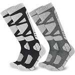 KOOOGEAR 2 Pairs Mens Ski Socks Thermal Knee High Socks Winter Long Hose Thick Warm Cushioned Athletic Socks for Skiing Snowboarding Hiking Walking Trekking