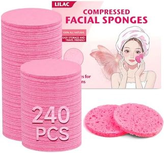 240 Count Compressed Facial Sponges 100% Natural Cellulose Eco-Friendly Makeup Sponges for Gentle Cleansing, Exfoliating & Stubborn Makeup Removal Travel for Women (240p round)