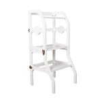 HYGRAD Kitchen Nursery Step Stool For Kids Children Toddlers 2 in 1 Kids Step Stool & Table Chair Wooden Nursery Furniture (White)