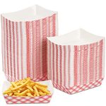 Fasmov 200 Pack 2 lb Capacity Disposable Paper Food Tray, Grease Resistant, Coated Paperboard Basket for Fries, Hot Corn Dogs, Popcorn or Snacks