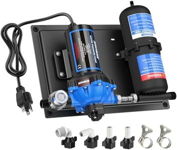 Kohree RV Water Pump 110V AC 7.5GPM 70PSI and 1L 125PSI Pre-Pressurized Accumulator Tank, Quiet Water Transfer Pump and Accumulator Tank System for Home Use, RV, Boat, Kitchen, Bathroom, Irrigation