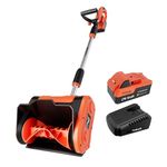 VOLTASK Cordless Snow Shovel, 24V | 11-Inch | 4-Ah Cordless Snow Blower, Battery Snow Blower with Adjustable Front Handle (4-Ah Battery & Quick Charger Included)