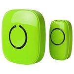 SadoTech Wireless Doorbell for Home - 1 Push-Button Ringer & 1 Chime Receiver, Battery Operated, 1000 Feet, Cordless Waterproof Door Bells w/LED Flash, Lime Green