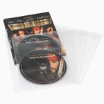 Atlantic 25-Pack Movie/Game Sleeves - Clear Sleeve hold two discs each, Protects Discs Against Scratches and Dust (Updated)