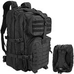 ProCase Military Tactical Backpack with rain cover waterproof, 48L Large Rucksack 3 Day Outdoor Army Assault Molle Pack Go Bag Backpacks -Black