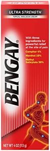 Bengay Ultra Strength Topical Pain Relief Cream, Non-Greasy Topical Analgesic for Minor Arthritis, Muscle, Joint, and Back Pain, Camphor, Menthol & Methyl Salicylate, 4 oz