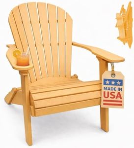 Cedar-Poly Lumber Folding Adirondack Chair with Rolled Seating Heavy Duty Everlasting Lifetime PolyTuf HDPE - Made in USA - Amish Crafted