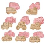 Cartoon Fun Biscuit Moulds, 8pcs Plastic Cookie Cutter Stamp Set, Cookie Cutters for Kids, 3D Cookie Cutters Shapes, Biscuit Cutters for Baking, Biscuit Cutter Stampers Emboss