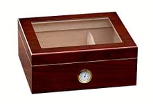 Prestige Import Group - The Chalet Glass Top Cigar Humidor - Capacity: 20-50 - Color: Cherry