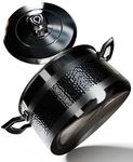 DALSTRONG 5L Sauce Pot - Premium Cookware - The Avalon Series - 5-Ply Copper Core - Hammered Finish - Black - w/Lid & Pot Protector