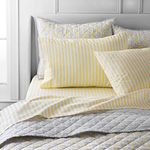 MARTHA STEWART Gilles Stripe California King Sheet Set - 4 Piece, 100% Cotton, 300 Thread-Count, Wrinkle Resist, Soft, Deep Pocket, 1 Flat, 1 Fitted, 2 Pillowcases, Popcorn Yellow