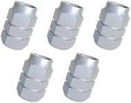 TORMEN Car Tire Valve Stem Cap, 5pcs Aluminum Alloy Hexagon Air Caps Cover for Cars, SUV, Trucks, Motorcycles and Bike Wheel (Silver）