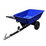 ATV Trailer Garden Transportation Tow Tipping Quad Farm Horses Heavy Duty Tractor Dump Utility Cart Pneumatic Tyres 295kg Blue