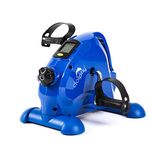 DOLPHY Portable Under Desk Mini Pedal Bike Exerciser Foot Cycle Arm and Leg Machine with LCD Screen Displays (Blue)