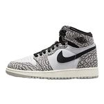 (GS) Air Jordan 1 Retro High OG 'White Cement / Elephant Print'