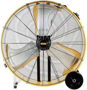 HiCFM 36" Industrial Drum Fan, 21100 CFM High Velocity Floor Fans 2 Speed 4/5 HP Heavy Duty Metal Air Circulator with Casters Handle 9ft Cord for Patios, Warehouse, Garage, Factory, Basement