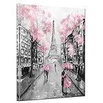 Pink Paris Eiffel Tower Street Scen