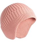 Gajraj Knit Beanie Hat for Men Women Winter Warm Earflap Soft Wool Slouchy Skull Cap with Ear Warmer Outdoor Sports Casual Woolen Hat (Peach)