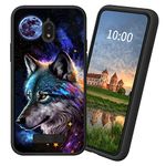 Dikoer Tough Mobile Phone Case for BLU View 2 B130DL, BLU View 2 Slim Soft TPU Silicone Full Body Shockproof Anti-Scratch Protection Case for Women Men, Moon Wolf