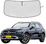 Windshield Sun Shade for Benz GLC 2016-2024 Double Layer 240T Front Window Shade Custom Fit Sun Visor Foldable Shade Blocks UV Rays Summer Must Have Car Accessories