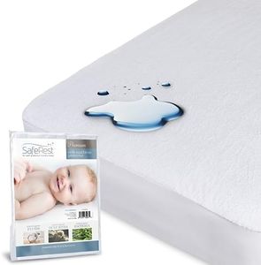 SafeRest Mattress Protector - Crib Size - Cotton Terry Waterproof Mattress Protector and Cover, Breathable Fitted Mattress Cover with Stretchable Pockets