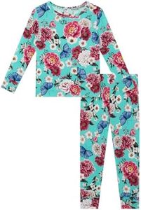 EASWEET Bamboo Viscose Toddler Boys Girls Pajamas 2 Piece Pjs,Peony,3T
